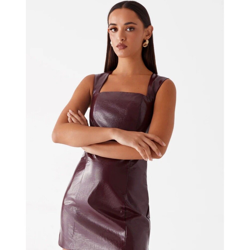 Peppermayo Samantha Mini Dress Red Square Neck Size 6 Graduation Edgy Chic NWT